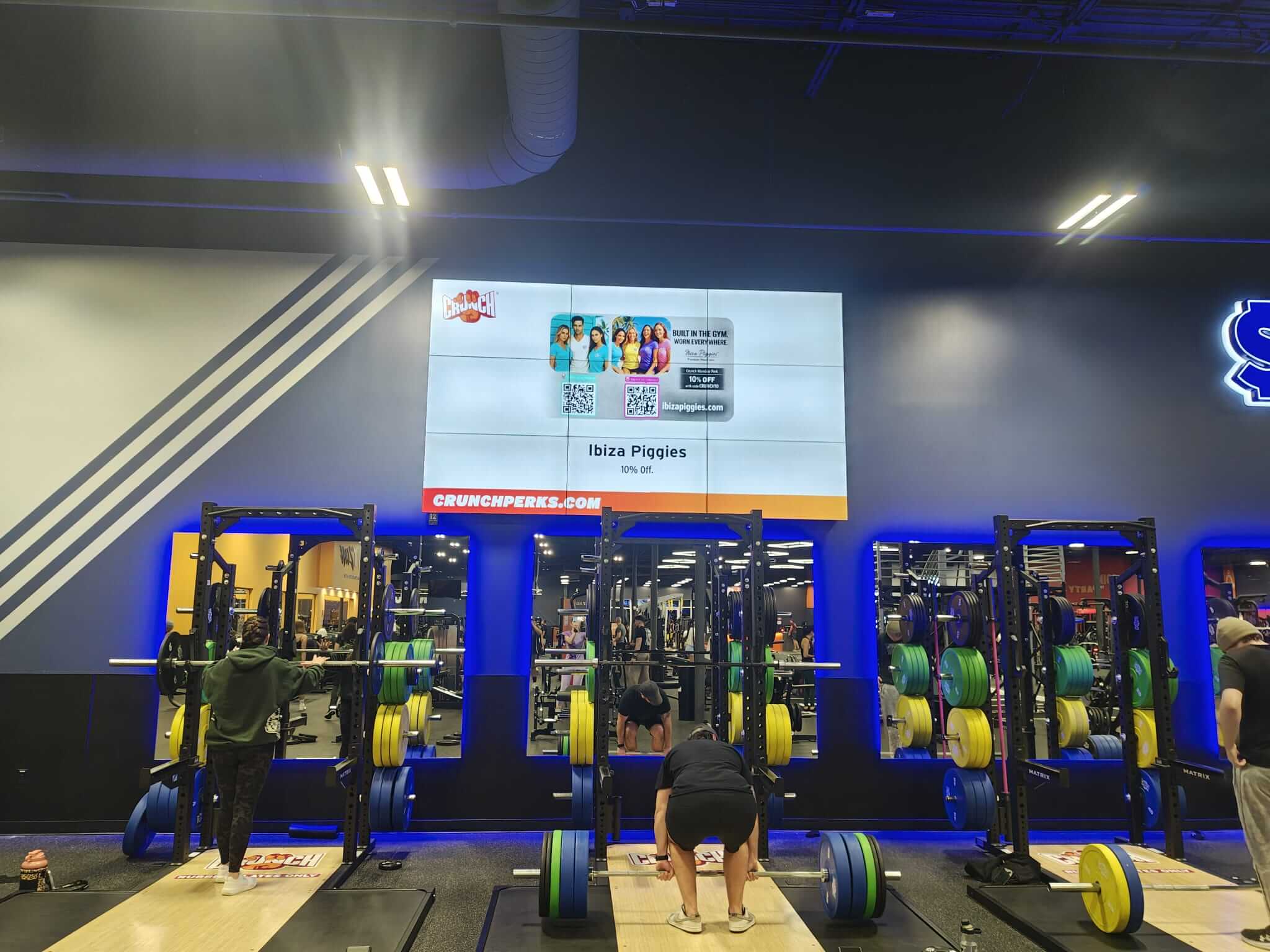 Ibiza Piggies featured on large-format in-club screen placement in Central Florida