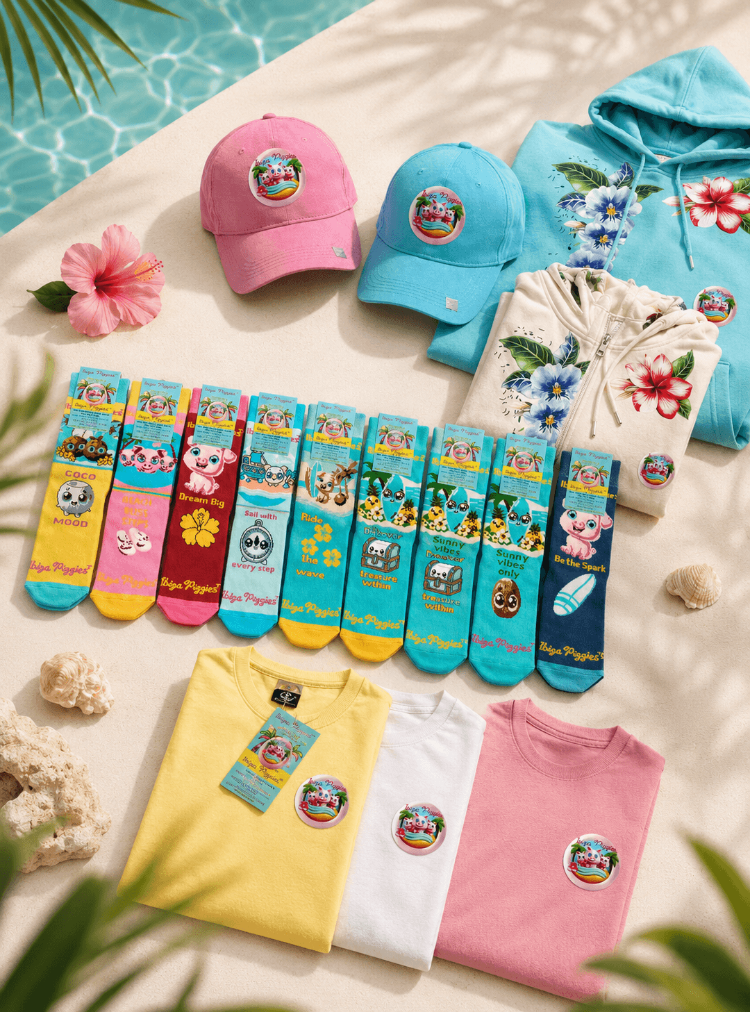Ibiza Piggies socks and caps collection now available through Amazon Brand Stores